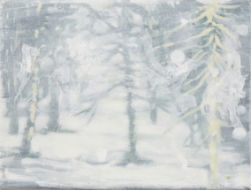 Sneeuw: acryl/gel op doek 18-24 cm